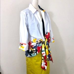 Mishca Cotton Painted Floral Tie Top